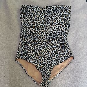NWT J Crew Leopard Print One-Piece Swimsuit